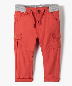 pantalon coupe cargo double avec taille elastique bebe garcon rouge pantalonsI366801_1