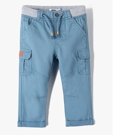 GEMO Pantalon coupe cargo doublé avec taille élastique bébé garçon Bleu