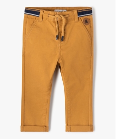 pantalon bebe garcon slim en toile - lulucastagnette orange pantalonsI367001_1