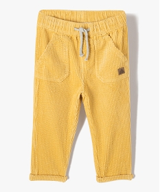 pantalon bebe garcon en velours cotele a taille elastiquee jaune pantalonsI367801_1