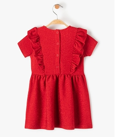 robe bebe fille a manches courtes a paillettes avec volant sur le buste rouge robesI395201_3