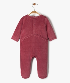 pyjama dors bien bebe fille en velours avec inscription rose pyjamas veloursI404101_3