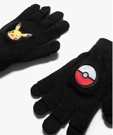 ensemble enfant 3 pieces   snood bonnet gants pikachu - pokemon noirI421201_3
