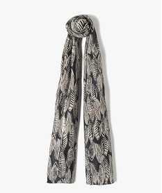 GEMO Foulard femme à motif plumes Gris