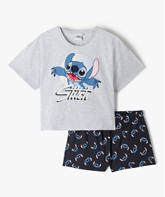 GEMO Pyjashort fille imprimé Stitch - Disney Gris