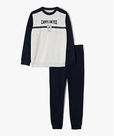 GEMO Pyjama garçon façon jogger en molleton chaud - Camps United Bleu