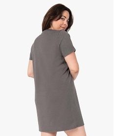 chemise de nuit a manches courtes avec motifs femme grande taille gris nuisettes chemises de nuitI452801_3