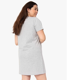 chemise de nuit a manches courtes avec motifs femme grande taille gris nuisettes chemises de nuitI452901_3