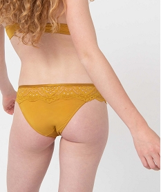 culotte femme en microfibre et dentelle jaune culottesI459601_2