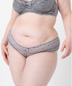 GEMO Shorty en dentelle et tulle femme grande taille Gris