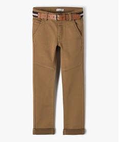 pantalon garcon en toile extensible avec ceinture - lulucastagnette brunI473401_2