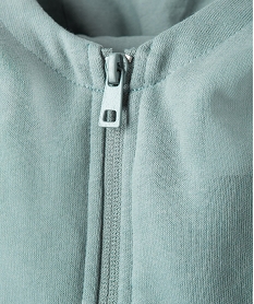 sweat garcon en molleton avec col zippe et capuche vert sweatsI493101_2