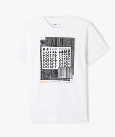 GEMO Tee-shirt garçon avec motif XXL sur l’avant Blanc