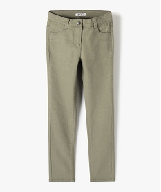 pantalon stretch coupe slim fille vert pantalonsI514401_1