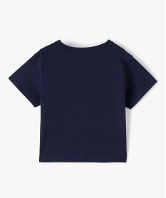 tee-shirt fille a manches courtes coupe courte et large bleu tee-shirtsI524801_3