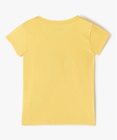tee-shirt fille a manches courtes avec motif paillete jaune tee-shirtsI525801_3