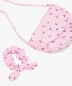 sac fille en gaze de coton avec chouchou pour les cheveux assorti rose sacs et cartablesI576001_3