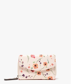 GEMO Porte-monnaie femme compact multirangement à motif fleuri Multicolore