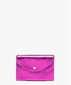 GEMO Porte-monnaie femme métallisé forme enveloppe Rose