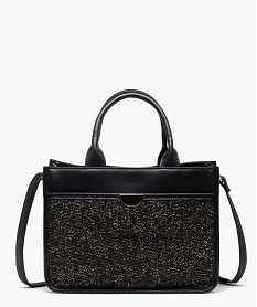 GEMO Sac à main femme avec bandoulière et pochette en maille pailletée noir standard