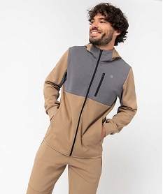 GEMO Sweat homme zippé à capuche Beige