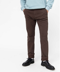 pantalon chino en coton stretch coupe slim homme brun pantalonsI598301_1