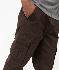 pantalon homme coupe cargo en coton stretch brun pantalonsI599301_2