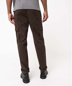 pantalon homme coupe cargo en coton stretch brun pantalonsI599301_3