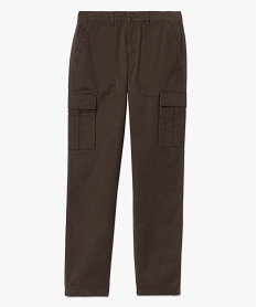 pantalon homme coupe cargo en coton stretch brun pantalonsI599301_4
