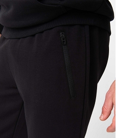 pantalon homme en maille a poches zippees et taille elastiquee noir pantalonsI607101_2