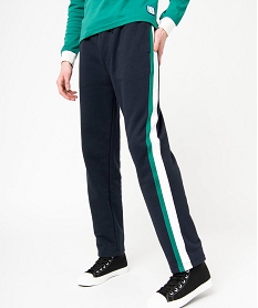 GEMO Pantalon de jogging homme coupe droite à rayures colorées - Camps United Bleu