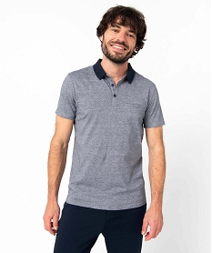 polo manches courtes a fines rayures homme bleuI611601_1