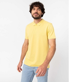 polo a manches courtes en maille piquee homme jaune polosI611901_1