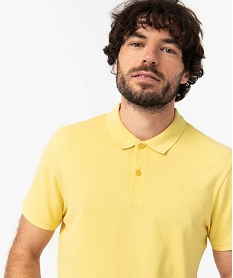 polo a manches courtes en maille piquee homme jaune polosI611901_2