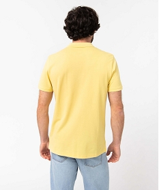 polo a manches courtes en maille piquee homme jaune polosI611901_3