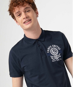 polo homme en maille piquee a broderie - camps united bleu polosI612201_2