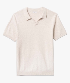 polo homme a manches courtes en maille piquee beige polosI612701_4