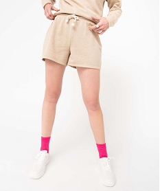 GEMO Short femme en maille pailletée LuluCastagnette Beige