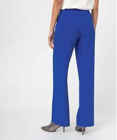 pantalon femme en toile coupe large bleuI639201_3