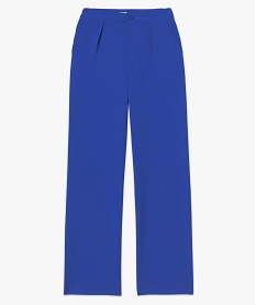 pantalon femme en toile coupe large bleuI639201_4