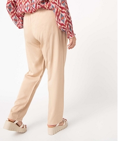 pantalon femme grande taille fluide en lyocell beigeI640201_3