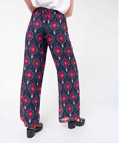 pantalon femme imprime en voile avec rayures pailletees violetI640601_3