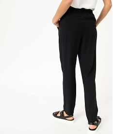 pantalon femme en viscose fluide avec ceinture elastique noirI641501_3