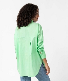 chemise femme coupe oversize avec poche poitrine vert chemisiersI656901_3