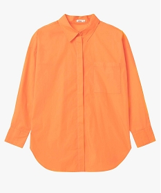 chemise femme coupe oversize avec poche poitrine orange chemisiersI658001_4