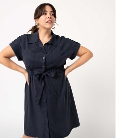 robe chemise femme grande taille en lyocell bleuI665301_2