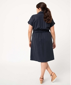 robe chemise femme grande taille en lyocell bleuI665301_3