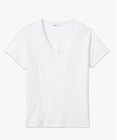 tee-shirt manches courte a col v femme grande taille blanc t-shirts col vI683101_4