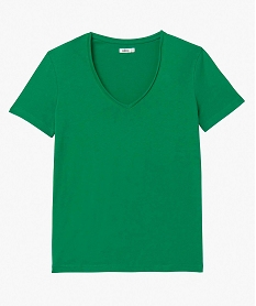 tee-shirt a manches courtes avec col v roulotte femme vert t-shirts manches courtesI683601_4