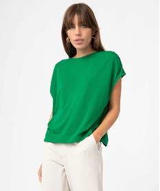 tee-shirt femme loose et paillete vert t-shirts manches courtesI686001_1